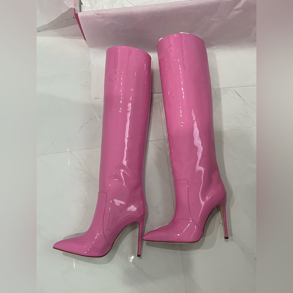PARIS TEXAS pink Patent leather knee-high boots - Picture 8 of 8